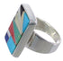 High Quality Multicolor Inlay And Silver Ring Size 8-1/4 WX37628